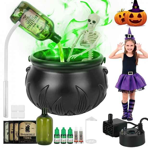 Sada halloweenských dekorací s mlhovým strojem na párty i do domácnosti