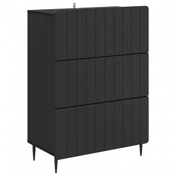 vidaXL Skříň se zásuvkami 66 x 34,5 x 92 cm Kompozitní dřevo Černá
