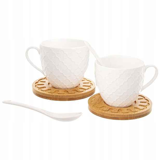 Šálek s podšálkem porcelánový bílý Whiteline 250 ml 2 ks
