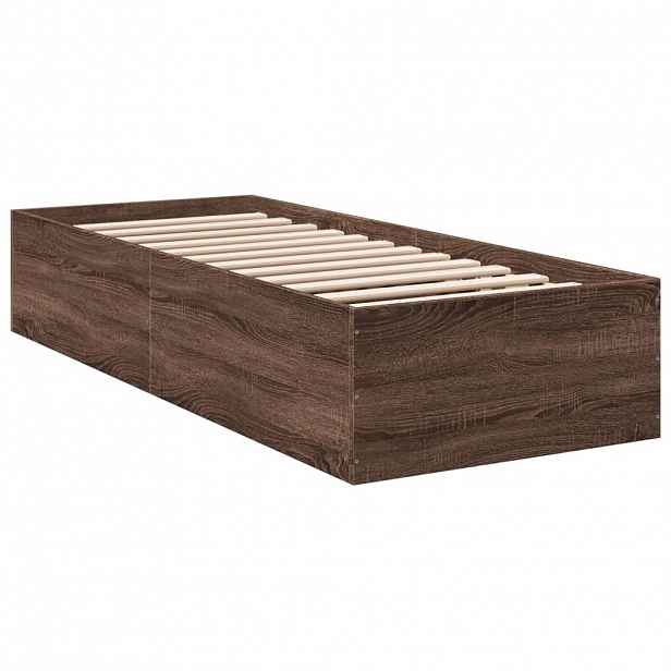 vidaXL Rám postele hnědý dub 90 x 200 cm kompozitní dřevo