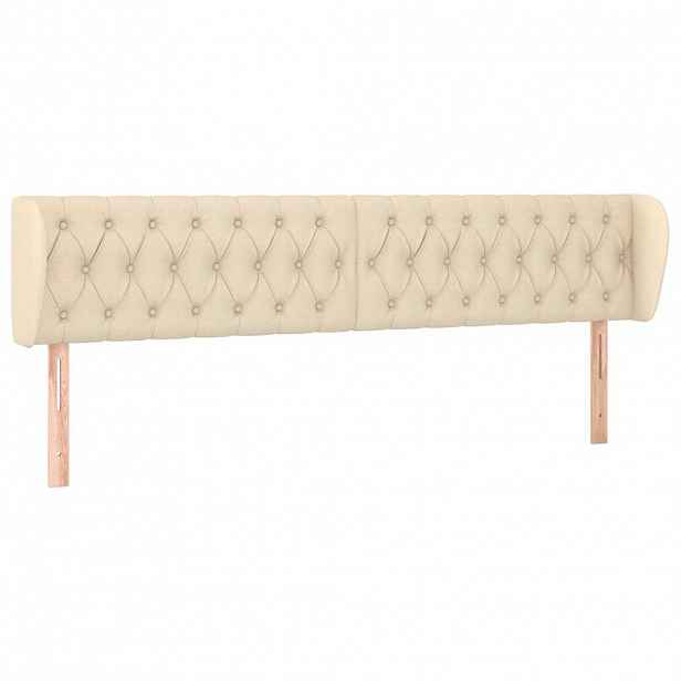 vidaXL Čelo postele typu ušák krémové 183x23x78/88 cm textil