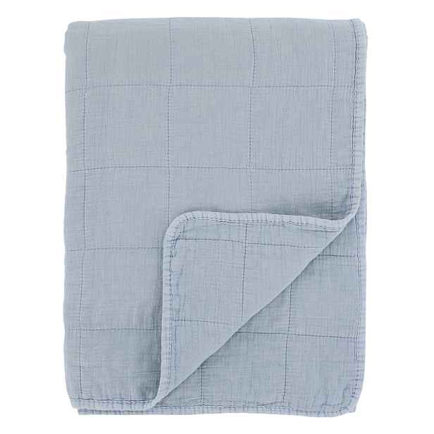 Nebesky modrý přehoz s opraným vzhledem Aix Vintage Quilt - 130*180 cm Chic Antique