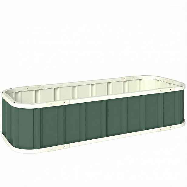 Outsunny VYVÝŠENÝ ZÁHON Pozinkovaná ocel Plast Zelený 136/52/31 cm
