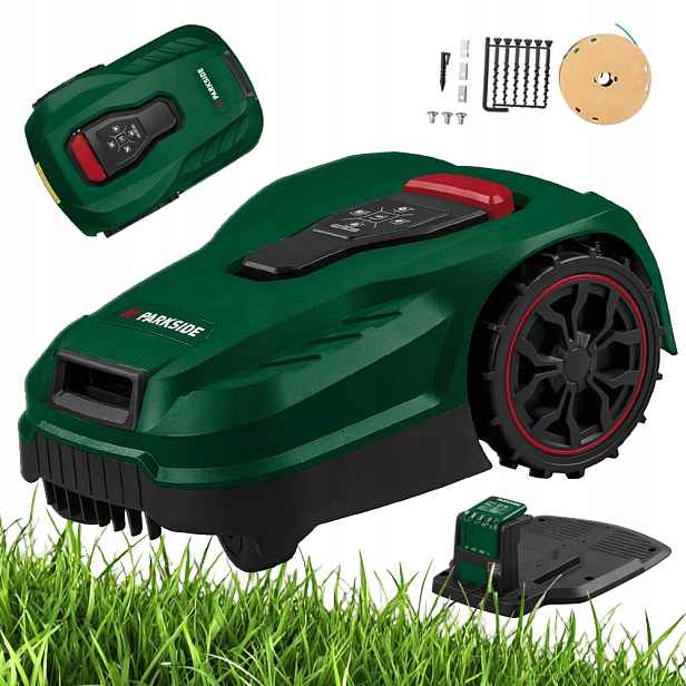 Robot Sekačka Parkside Pamrc 250 A1 20V 2 Ah Bluetooth Aku Nabíječka Příslušenství