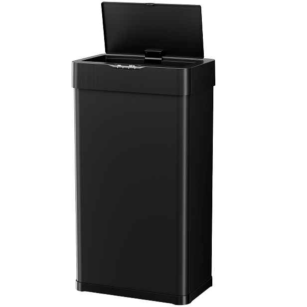 TEMU 60L Automatický odpadkový koš s bezkontaktním senzorem, chytrý koš s měkkým zavíráním, držákem na sáčky a displejovým osvětlením – Hygienické