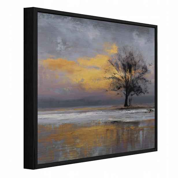 Wallarena ZARÁMOVANÝ abstraktní obraz stromu zlatý 30x30 cm