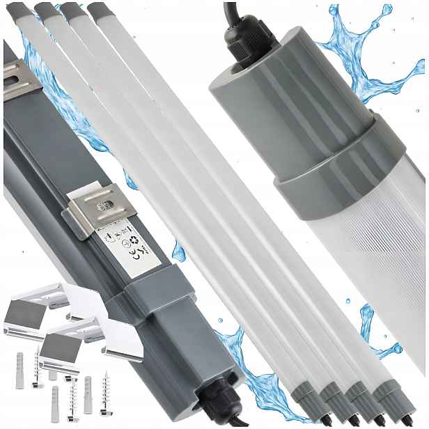 Led lampa 120 cm 36W 3000lm Hermetické svítidlo IP65 pro garážovou dílnu 4x