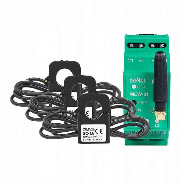 Elektrický monitor energie Wi-fi 3F+N 230/400V Ac 100A 1,5W SPL10000009-WUN