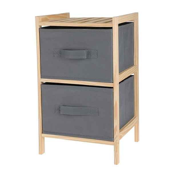 H&S Decoration Koupelnový regál Lotus 46 cm bambus/šedý
