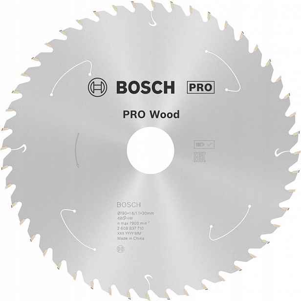 Hm kotouč na dřevo 190x1,6/1,1x30 mm 48Z Bosch Standard Wood