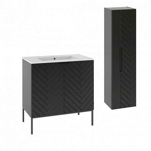 Petits-meubles KOUPELNOVÝ NÁBYTEK 80cm Daria 2er-Set Černá