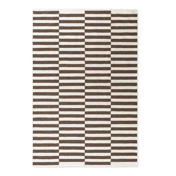 Bílý/hnědý oboustranný/ručně tkaný vlněný koberec 200x300 cm Vika – Hanse Home