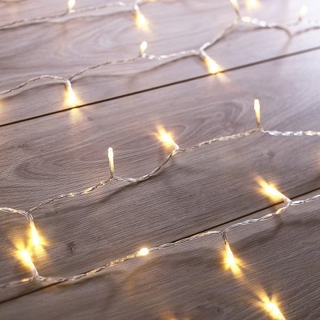 Transparentní LED světelný řetěz DecoKing Merry, 200 světýlek, délka 1 m