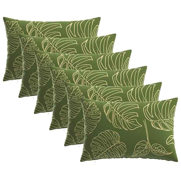 vidaXL Polštář 6 ks HEERLEN Listový design 30 x 50 cm Polyester
