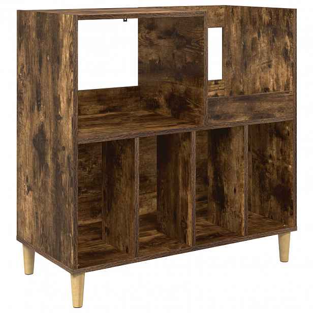 vidaXL Stojan na gramofon Kouřový dub 82 x 39,5 x 82,5 cm