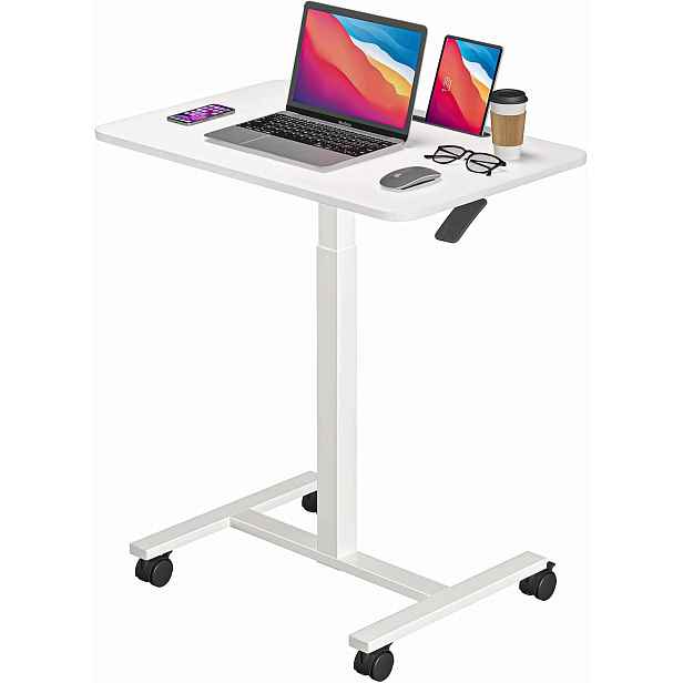 Mobilní stůl Dripex s nastavitelnou výškou, 71-112 cm, stolek na notebook, bílý