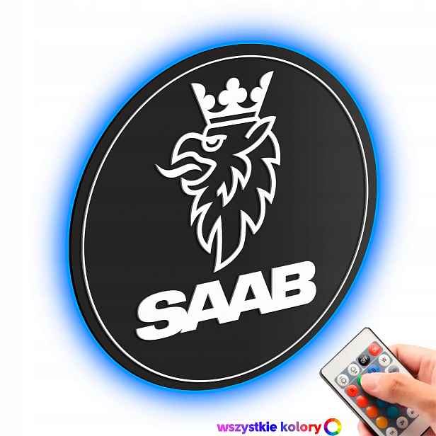 Dřevěný 3D obraz Saab Automobile Ab Nástěnná Dekorace Noční Lampa Led