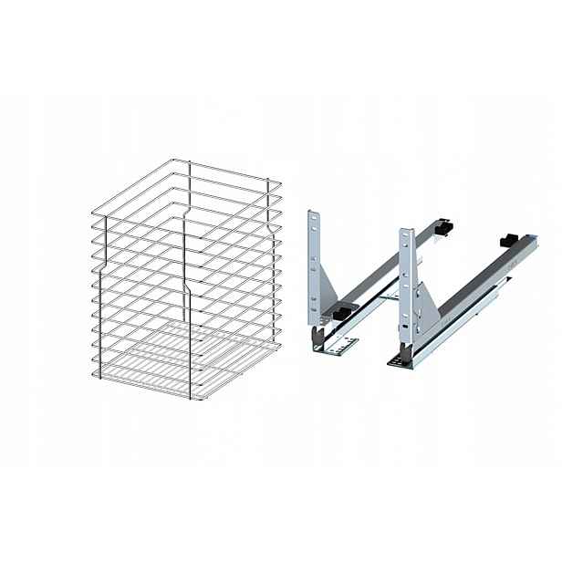 Cargo pro spodní skříňku 40 cm 400 Efekt Chrom 1p s tlumením dovírání Rejs s plným výsuvem