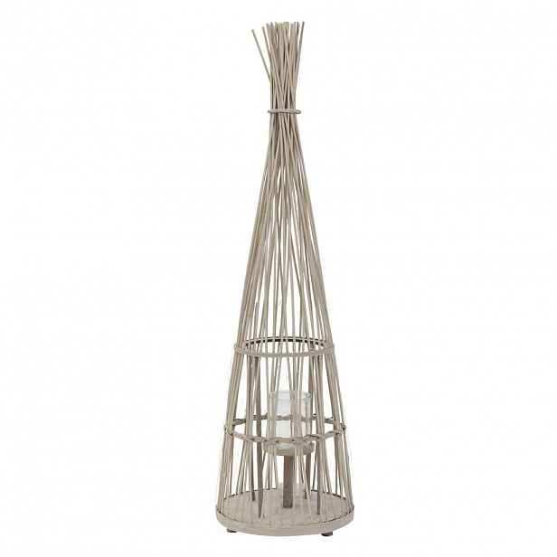ECD-Germany BAMBUSOVÁ LAMPION V: 110 cm, dřevěná barva, styl boho