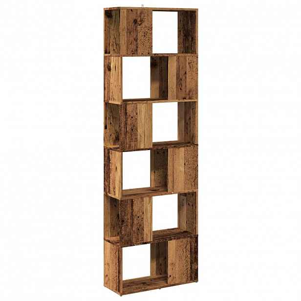 vidaXL Knihovna / dělicí stěna old wood 60 x 24 x 186 cm
