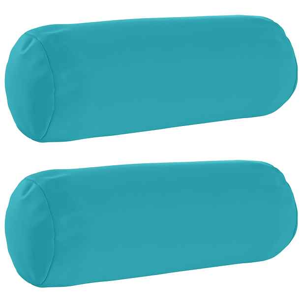 vidaXL Polštář 2 ks HEERLEN Tyrkysová Ø 15 x 40 cm Polyester