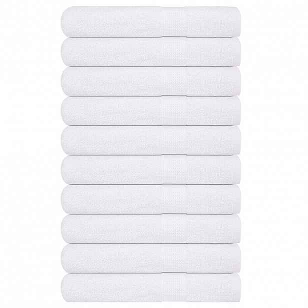 vidaXL Saunové osušky FROGN 10 ks bílé 80x200 cm 360 g/m²