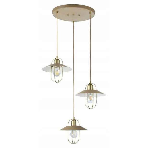 Závěsná béžová lampa Nesrin do jídelny ložnice v loftovém stylu Rabalux
