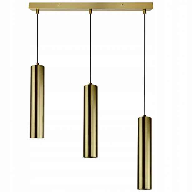 Závěsná Led stropní lampa s nastavitelným závěsem Moderní trubka 3x GU10 Zlatá