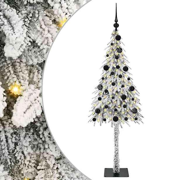 vidaXL Vánoční stromeček s 150 LED diodami Bílá 150 cm PE a Ocel