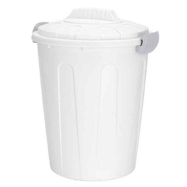 H&S Decoration Odpadkový koš 23L s víkem bílý