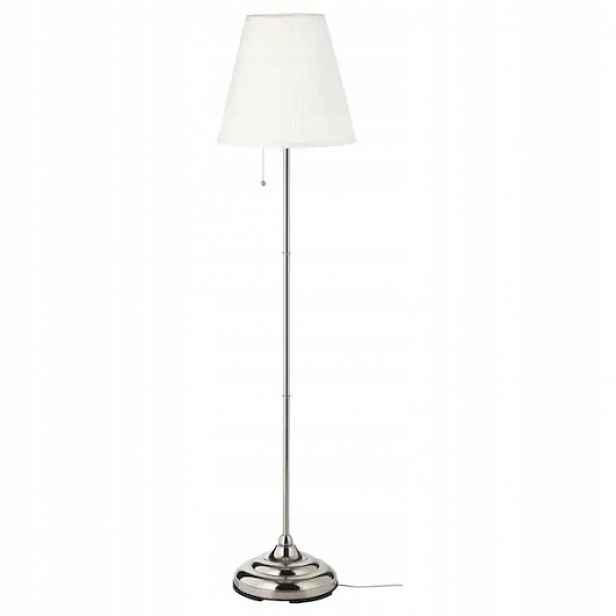 Stojací podlahová lampa do ložnice obývacího pokoje 155 cm Ikea Årstid stříbrnobílá