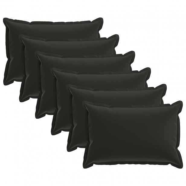 vidaXL Povlak na polštář 6 ks HOUTEN Černá 30 x 50 cm Polyester