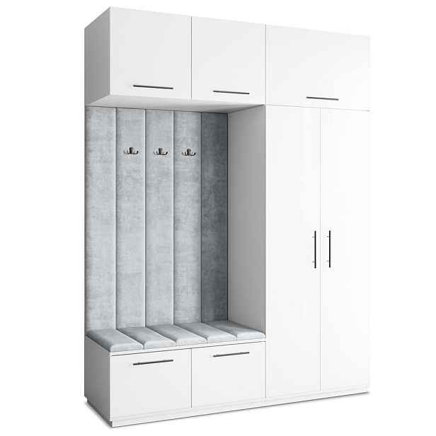MASSENO MODERNÍ PŘEDSÍŇOVÁ SKŘÍŇ REMA, 180/240/60 cm, bílá