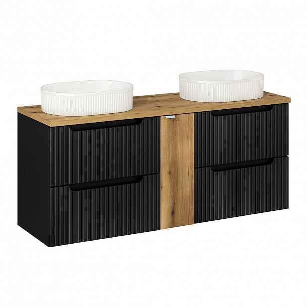 Petits-meubles DVOJUMYVADLO 140.4cm Riva Černá a dřevěná