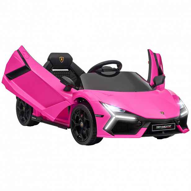 AIYAPLAY DĚTSKÉ elektrické auto 12 V s dálkovým ovládáním 2,4 GHz, hudbou, růžové