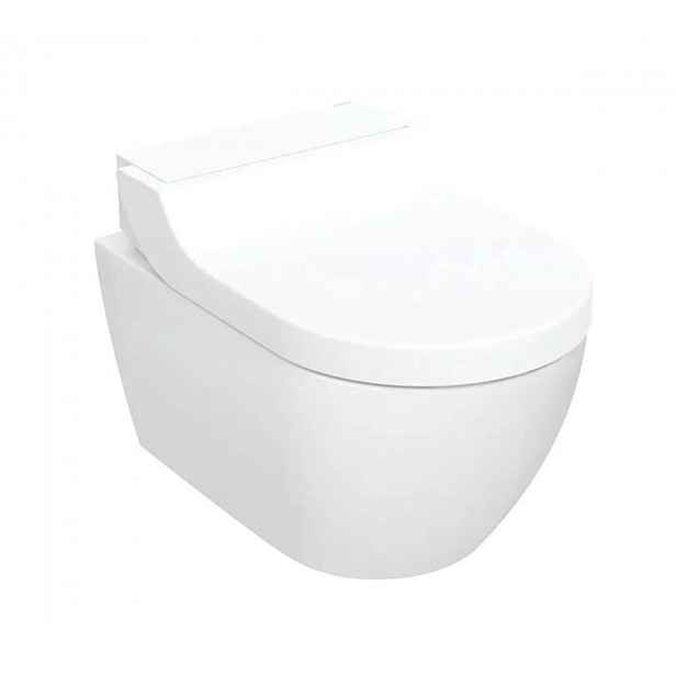 Geberit AquaClean - Elektronický bidet Tuma Comfort s keramikou, závěsný, TurboFlush, SoftClosing, KeraTect, sklo/bílá 146.290.SI.1