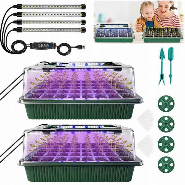 Mini Skleník S Led Osvětlením A 3 Režimy Časovače Pro Květiny, Zeleniny A Ovoce