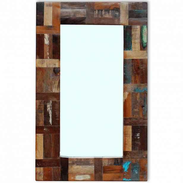vidaXL Zrcadlo masivní recyklované dřevo 80 x 50 cm