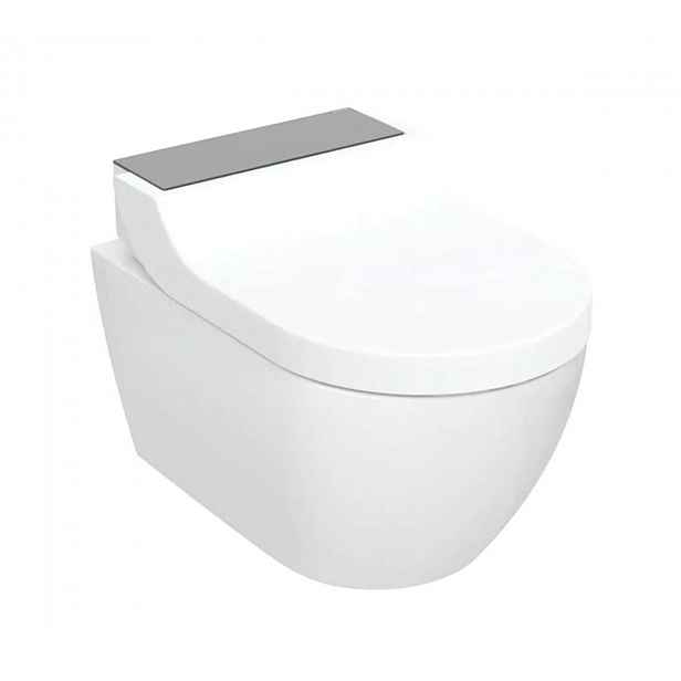 Geberit AquaClean - Elektronický bidet Tuma Comfort s keramikou, závěsný, TurboFlush, SoftClosing, KeraTect, sklo/černá 146.290.SJ.1