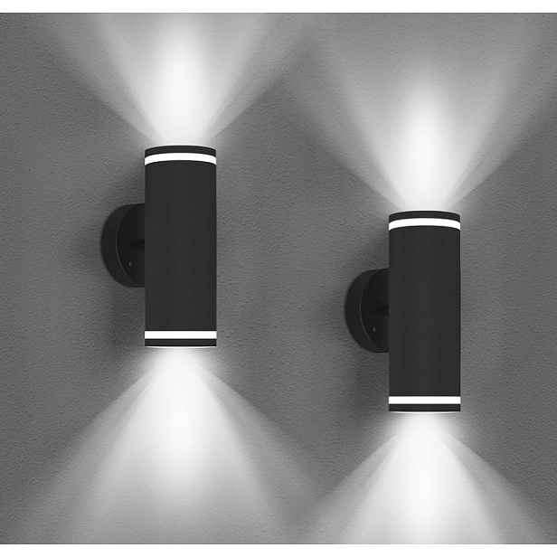 Kaitenv Led nástěnná lampa 10W 6500K IP65 venkovní Up Down černá 2 ks
