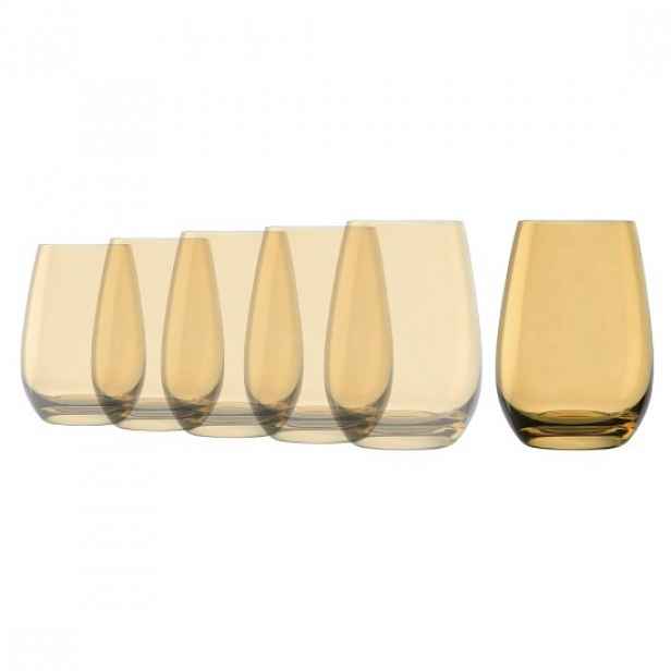 Sada 6 sklenic na vodu, ze skla, 465ml, "Elements", Amber - Stolzle