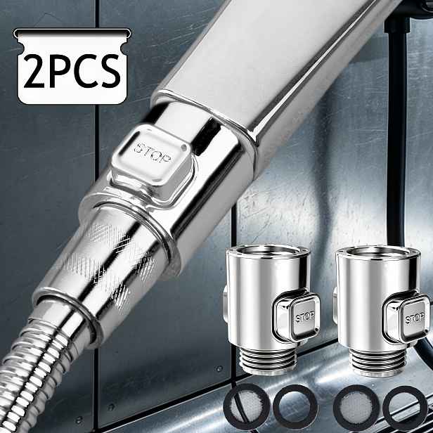 TEMU Uzavírací ventil do sprchy s rozhraním G1/2", úhlový ventil s vnitřním/vnějším závitem pro ruční sprchovou hlavici, přímoprůchodný ventil s