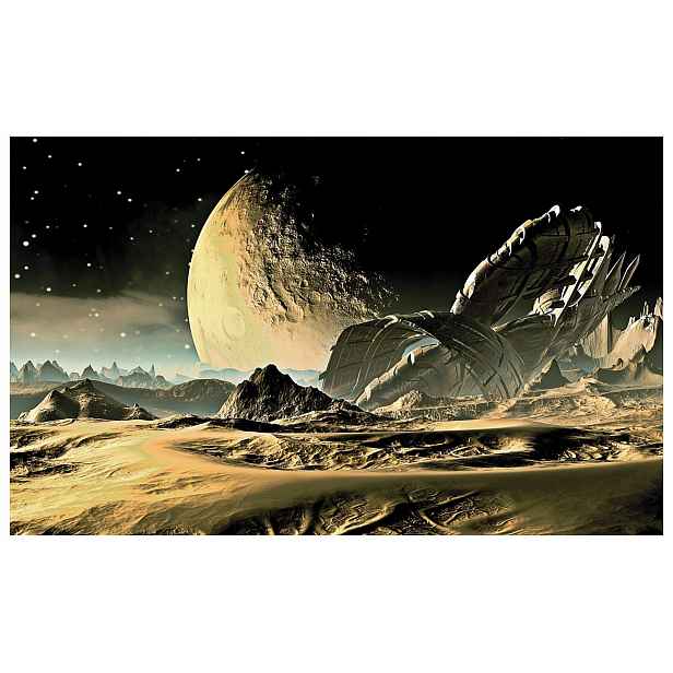 Fototapeta Vesmírné ruiny na planetě tajemná krajina 416x254 lepidlo