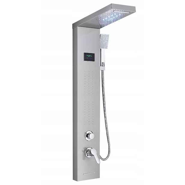 Hydromasážní Sprchový Panel Vodopád Inox Led