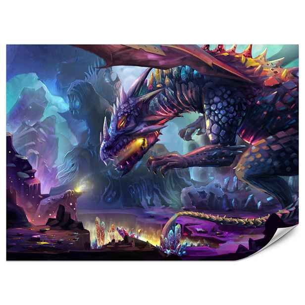 Muralo FOTOTAPETA pro Studentský Pokoj Fantastický Drak Magický Svět Fantasy 100x70