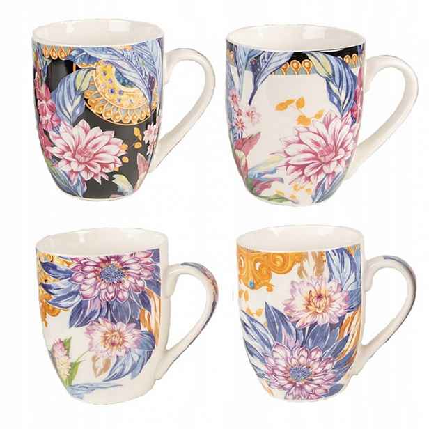 Sada 4 porcelánových hrnků Tijn 300 ml