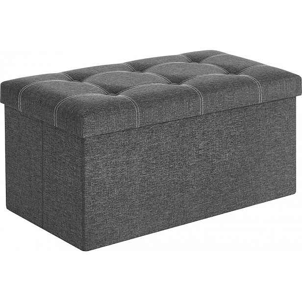 Taburet s úložným prostorem OTTOMAN 76x38x38 cm tmavě šedý