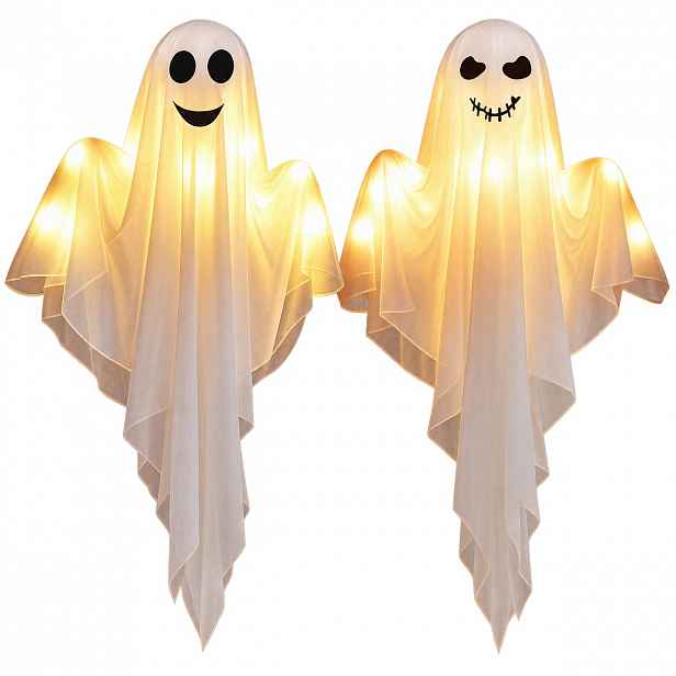 Halloween Led Duchové 2 Ks 80X60 CM Závěsné Bílé Teplé Světlo