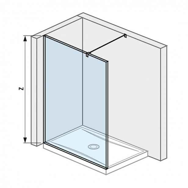 Jika Pure - Skleněná stěna boční, 120x200 cm, s úpravou Jika Perla Glass H2674230026681