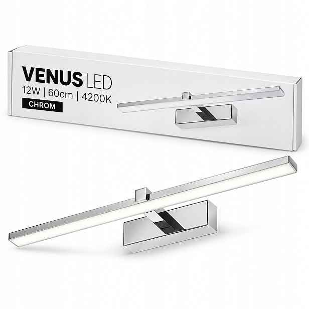 Led lampa Venus 12W 60 cm chrom osvětlení obrazů 4200K IP44 840lm